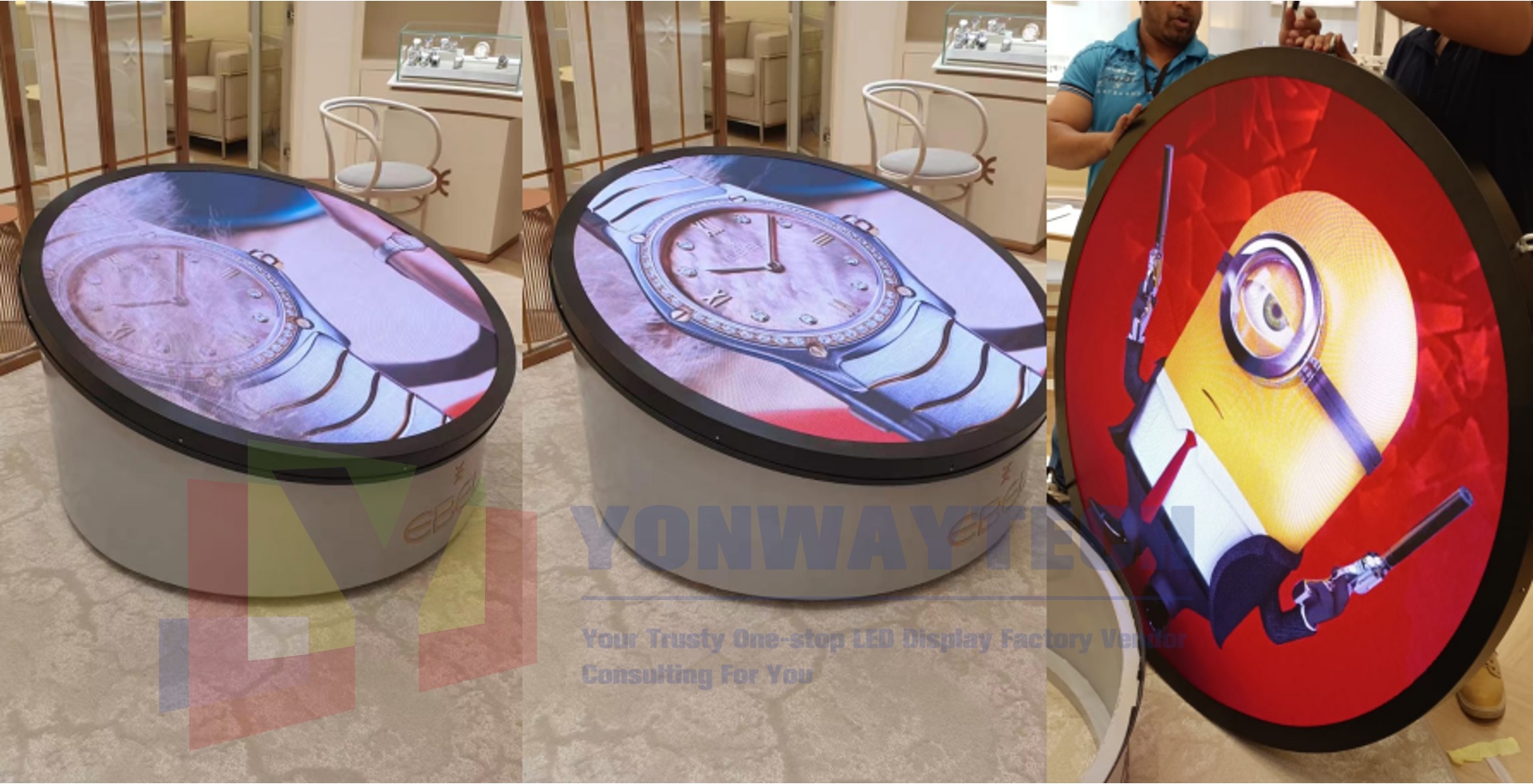 Ground standing P2 P2.5 circle led log display circular led screen