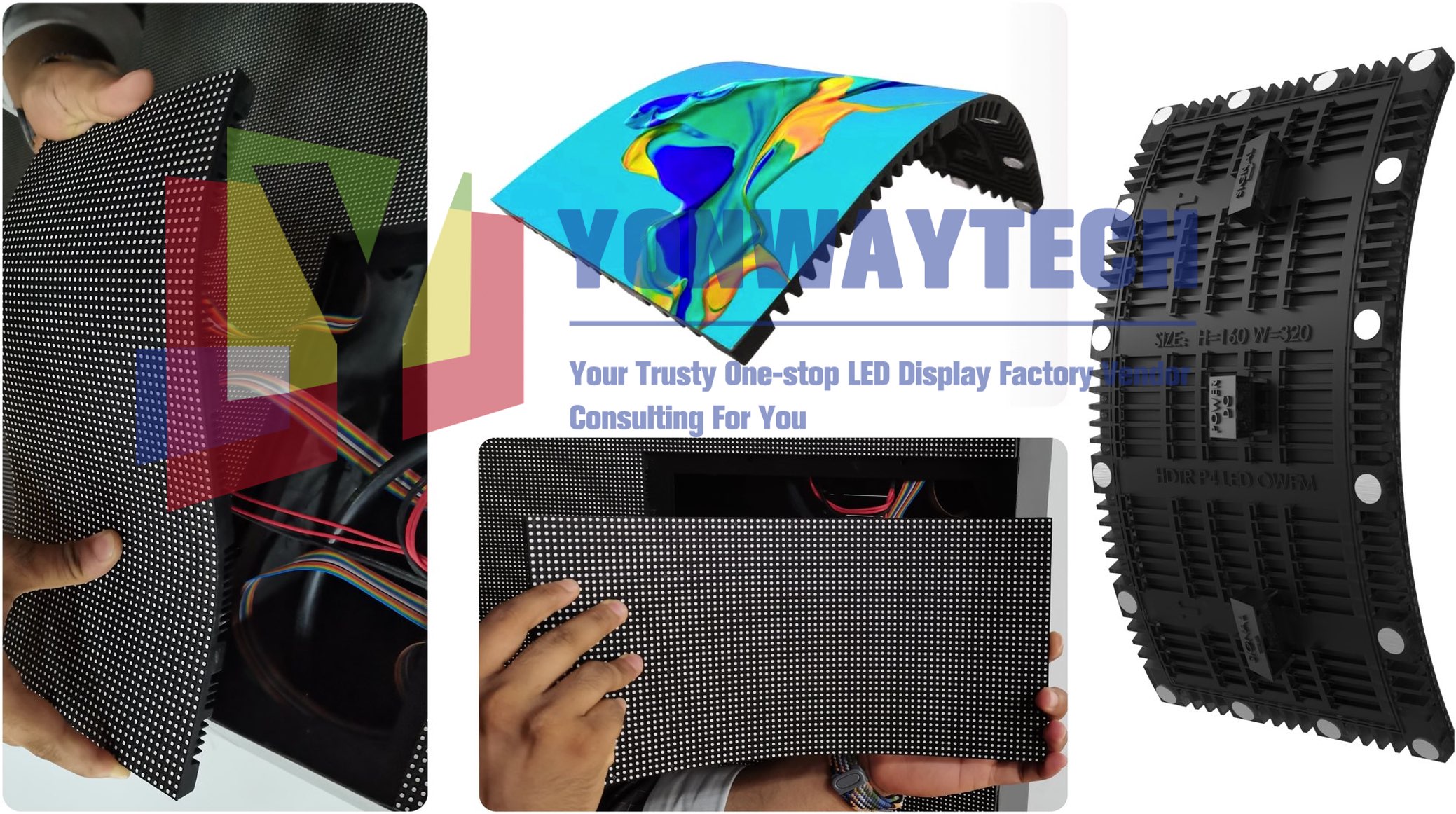 Outdoor P3.076 P4 Flexible LED Display Creative Soft LED Modules