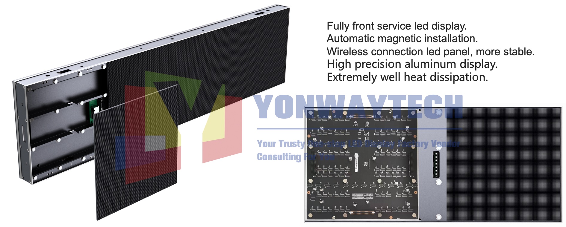 P1.2 P1.5 P1.9 P2.5 P2.6 P2.9 P3.9 binnenshuise dubbelsydige LED-vertoning voordiens